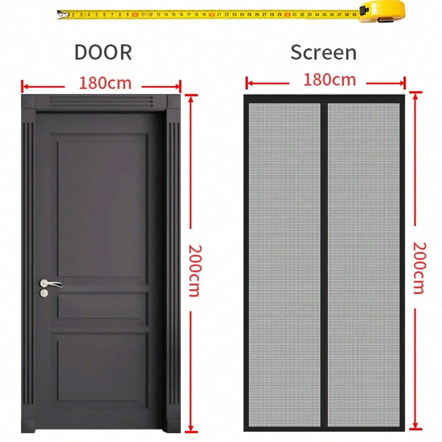 Magnetic screen door hands-free heavy-duty mosquito net, no punching and automatic closing, child and pet friendly