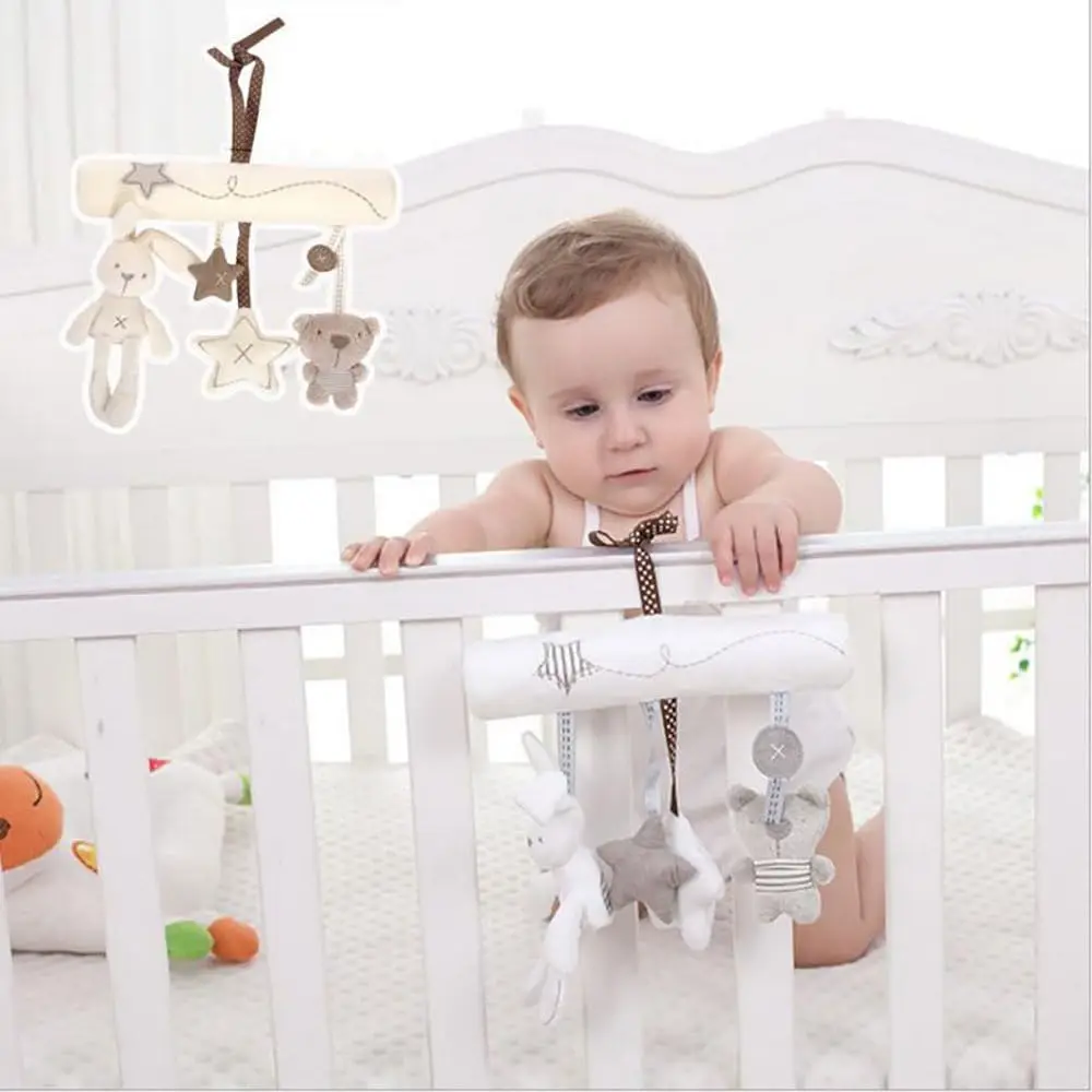 

Детские подвесные погремушки, игрушки для детей 0-12 месяцев, мягкий кролик, медведь, детская кроватка, игрушки для коляски, подвесной кулон, колокольчик, плюшевая кукла