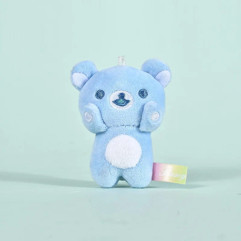 Kawaii Rilakkuma Regenbogen Plüsch Stofftiere Mini Rucksack Anhänger Cartoon Freunde Kreative Geburtstag Geschenk Schlüsselbund Zubehör