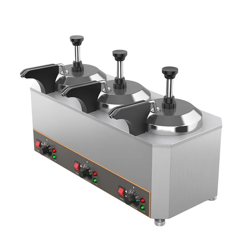 New Desktop 3 Cells Electric Constant Temperature Warmer For Chocolate Sauce Cheese Sauce Tomato Sauce Milk Restaurants