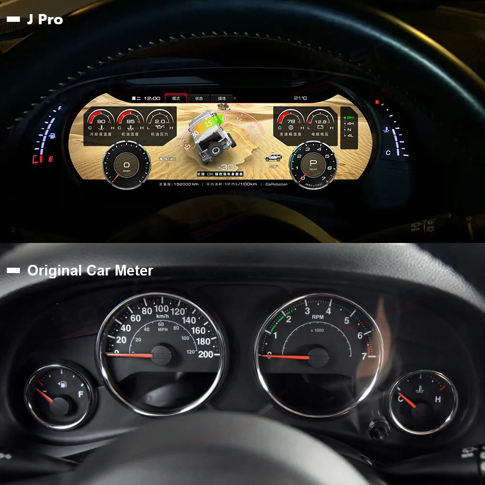 

Car LCD Digital Cluster Instrument For Jeep Wrangler Multimedia Dashboard Speed Meter Screen GPS Navigation Car Radio