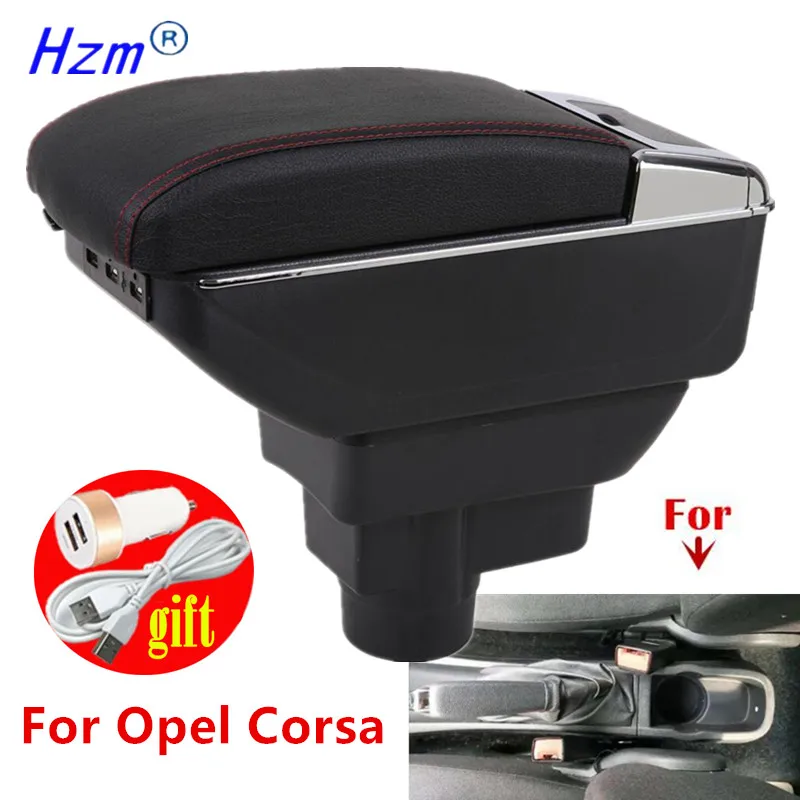 For Opel Corsa Armrest Box Center Storage box Interior Dedicated Retrofit Car Accessory for Opel Corsa D Car Armrest box