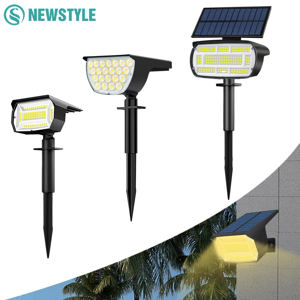 

Solar Garden Light 72/76/136LED Solar Landscape Spotlights Super Bright Waterproof 3 Modes Solar Powered Wall Lamp Pathway Porch