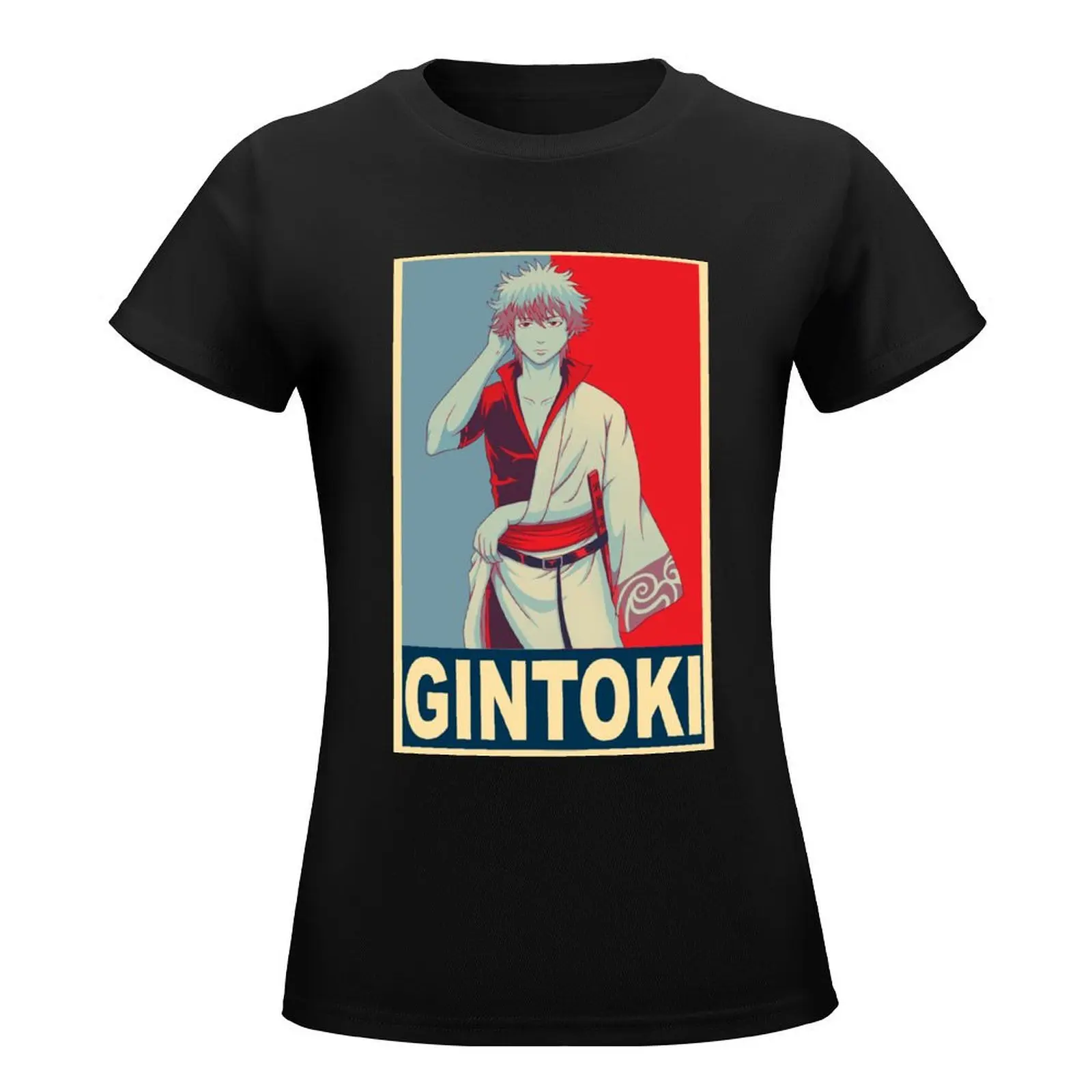 Gintoki Sakata Poster T-Shirt summer clothes Aesthetic clothing korean fashion graphics korean Women's clothes