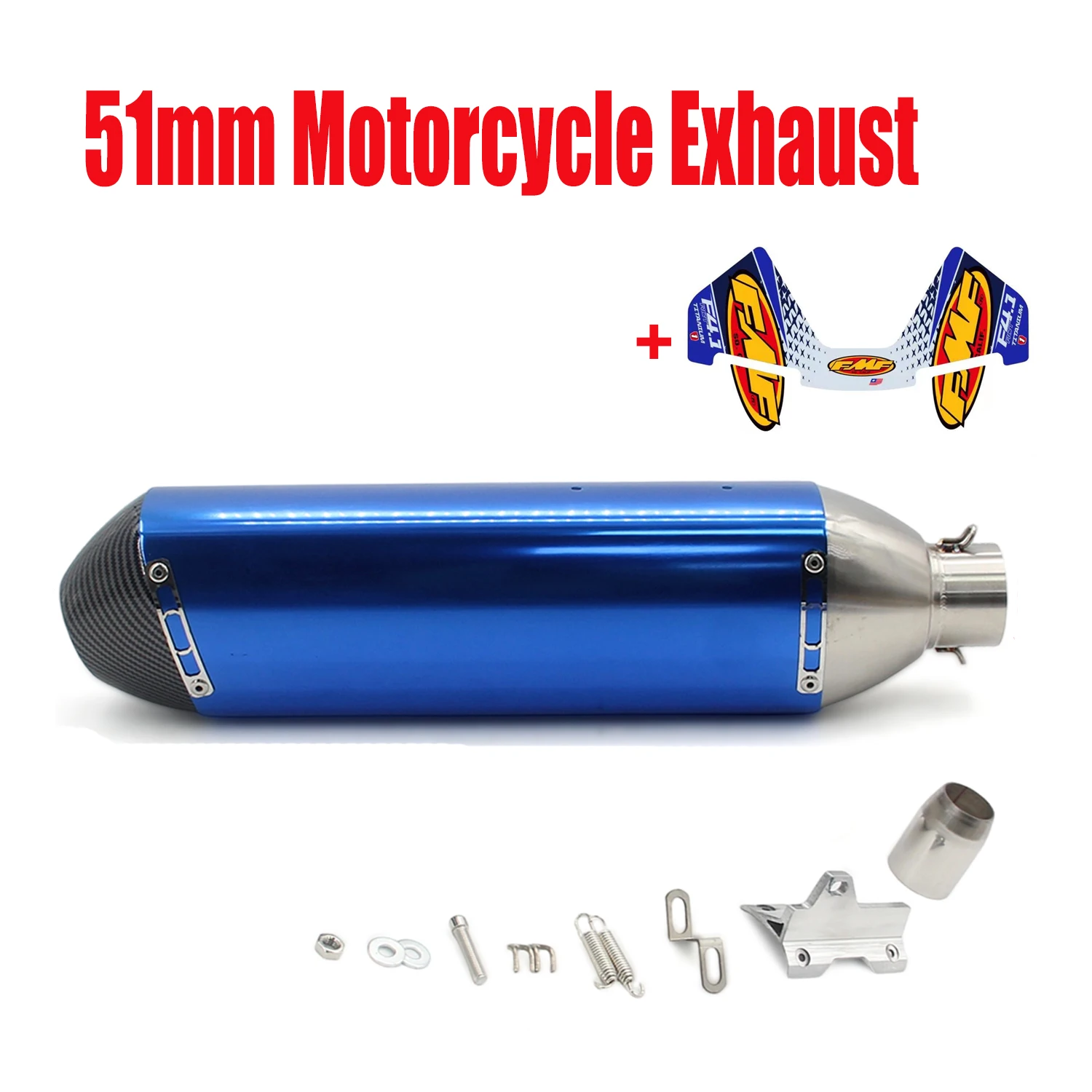 Inlet 51mm Motorcycle FMF Exhaust Pipe Muffler with Removable DB Killer
