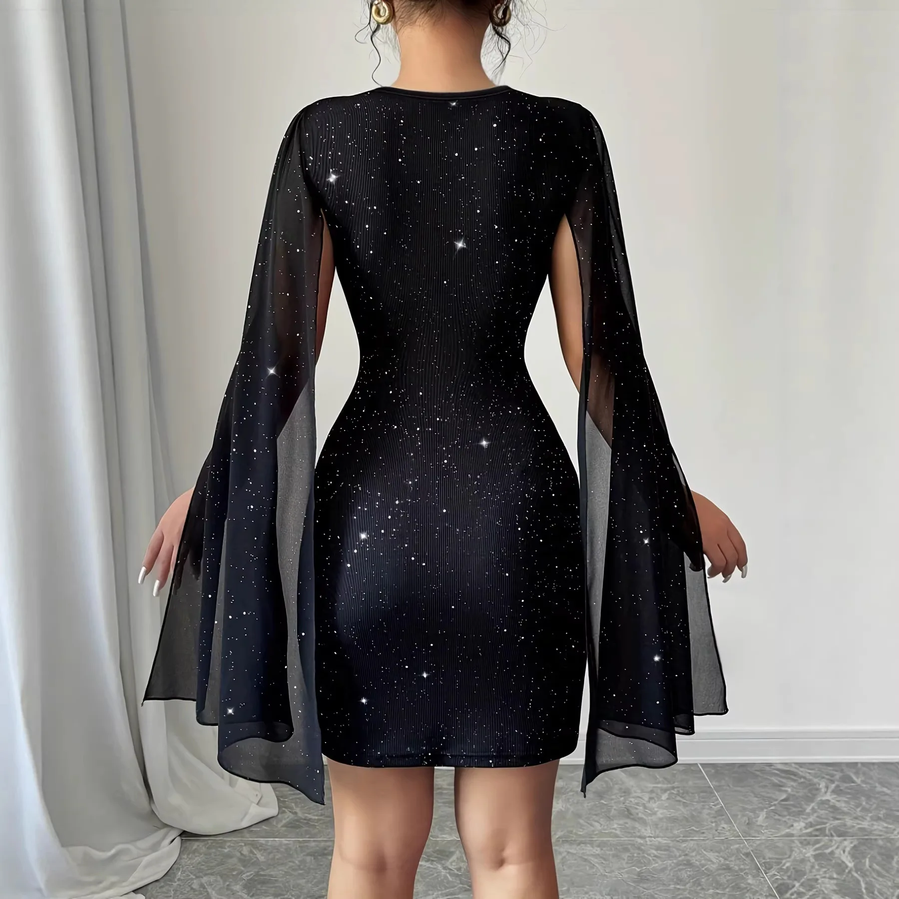 V Neck Bodycon Midi Dress Eleg - Woman Formal Wear ulasan dan harga