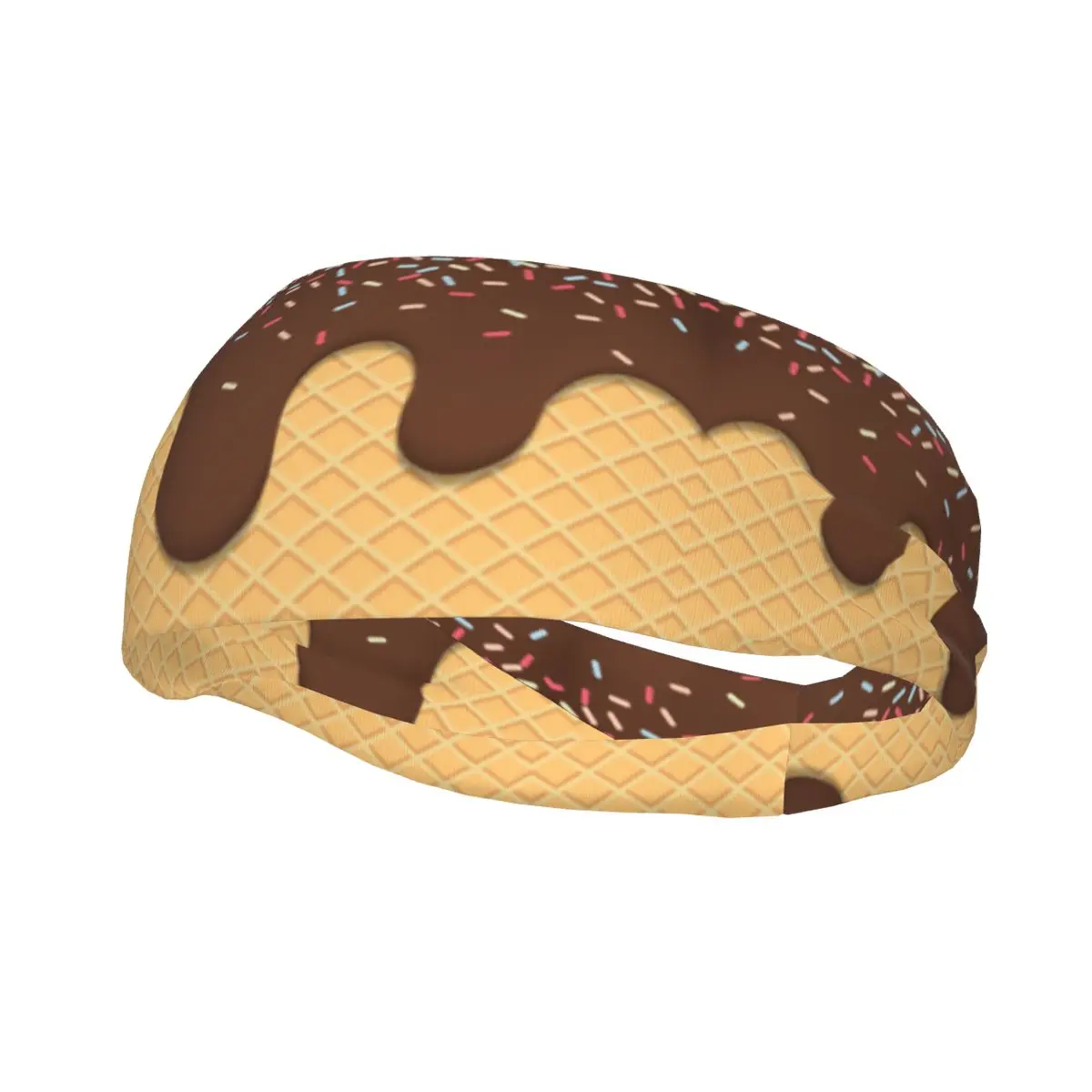Sports Headband Elastic Sweatband Flowing Ice Cream Chocolate Yoga Running Basketball Decor Hair Band