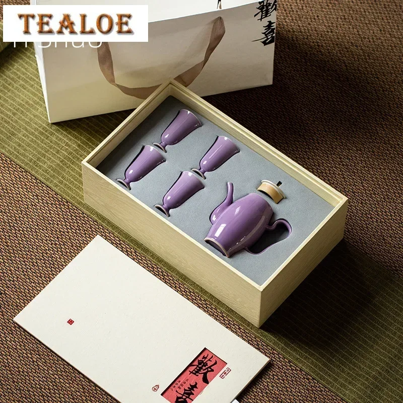 

Hand Drawn Teaware Set Imitation Song Chaise Pot Chinese Porcelain Kung Fu Tea Set Gift Tea Set Chinese