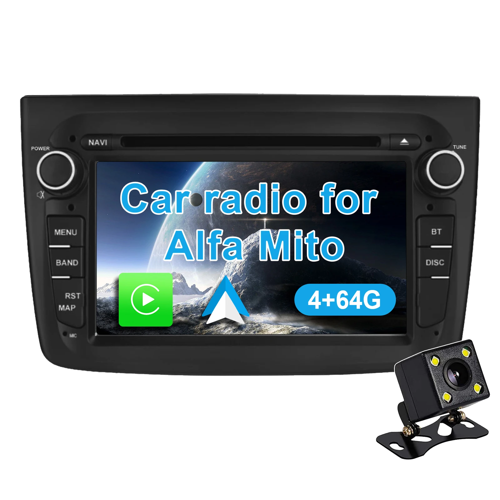 

Android 14 Car radio for Alfa Romeo Mito (2008-2019) CarPlay Android Auto, GPS, BT, SWC, FM AM radio,rear camera [4+64G]