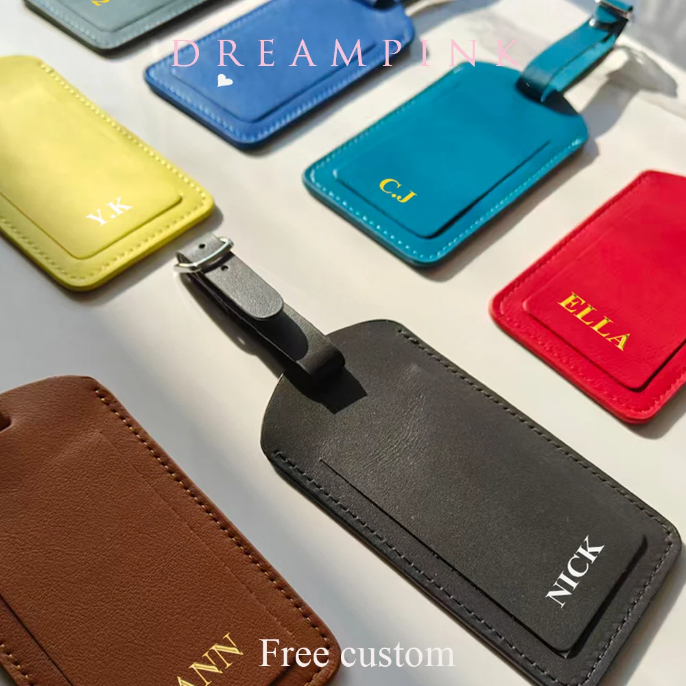 

Персонализированная кожаная бирка для чемодана, роскошная, из натуральной кожи, для женщин и мужчин, с именем, для путешествий