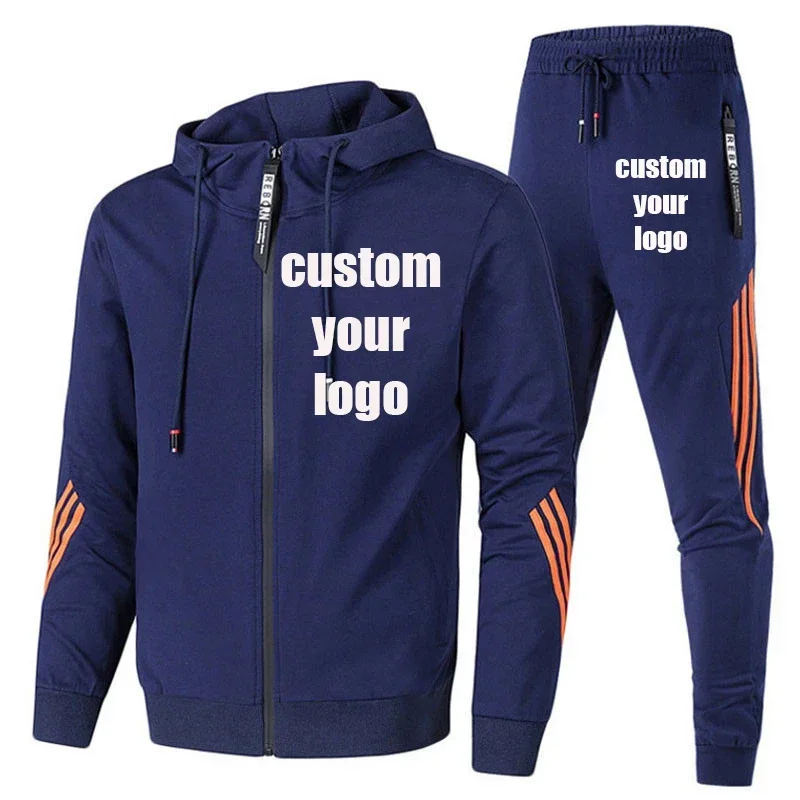 Set sportivo casual da uomo di nuova tendenza personalizzato set sportivo da corsa da uomo e da donna con cerniera alla moda