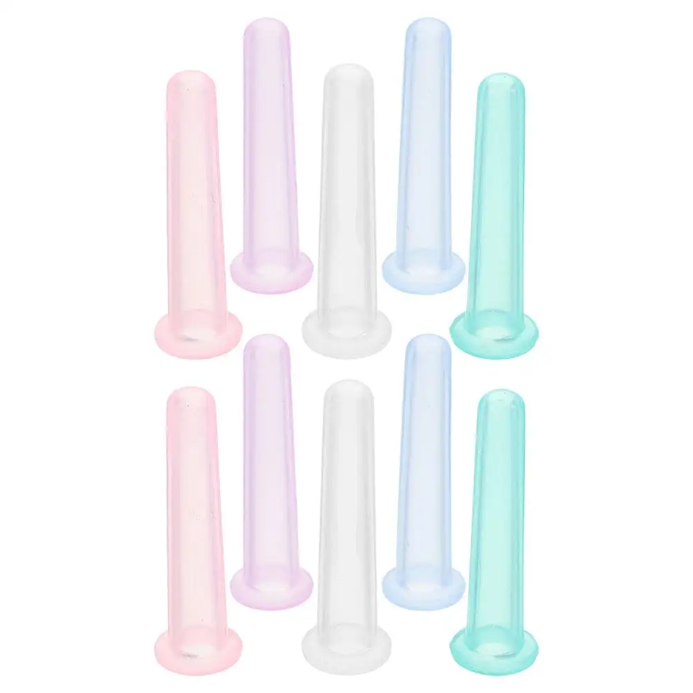 

10 Pcs Vacuum Tanks Face Cupping Kit Mini Silicone Eye Massager Lifting Device Portable Facial Suction Cups Anti Cellulite Tools