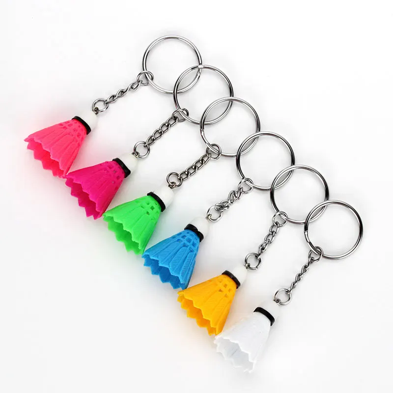 1 Piece Mini Badminton Keychain Cute Shuttlecock Key Chains PVC Keyring Colorful Car Key Holder Bag Pendant Club Gifts