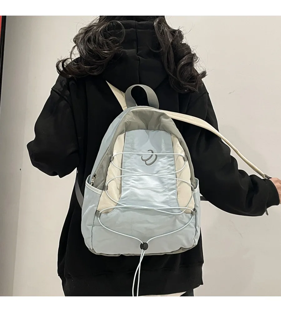 Niche color matching backpack women's sports travel backpack junior high school student schoolbag tide