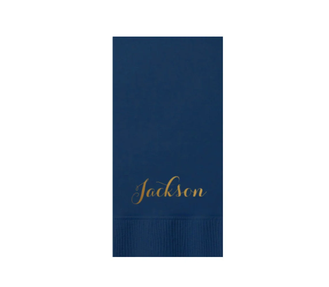 50pcs Personalized Hand Guest Towels Paper Dinner Napkins Wedding Favors Hostess Gift Party Engagement Monogram Birthday Bar Bat