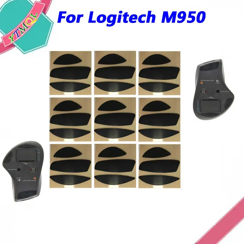 Hot sale 20set Mouse Feet Skates Pads For Logitech M950 wireless Mouse White Black Anti skid sticker replacement Connector