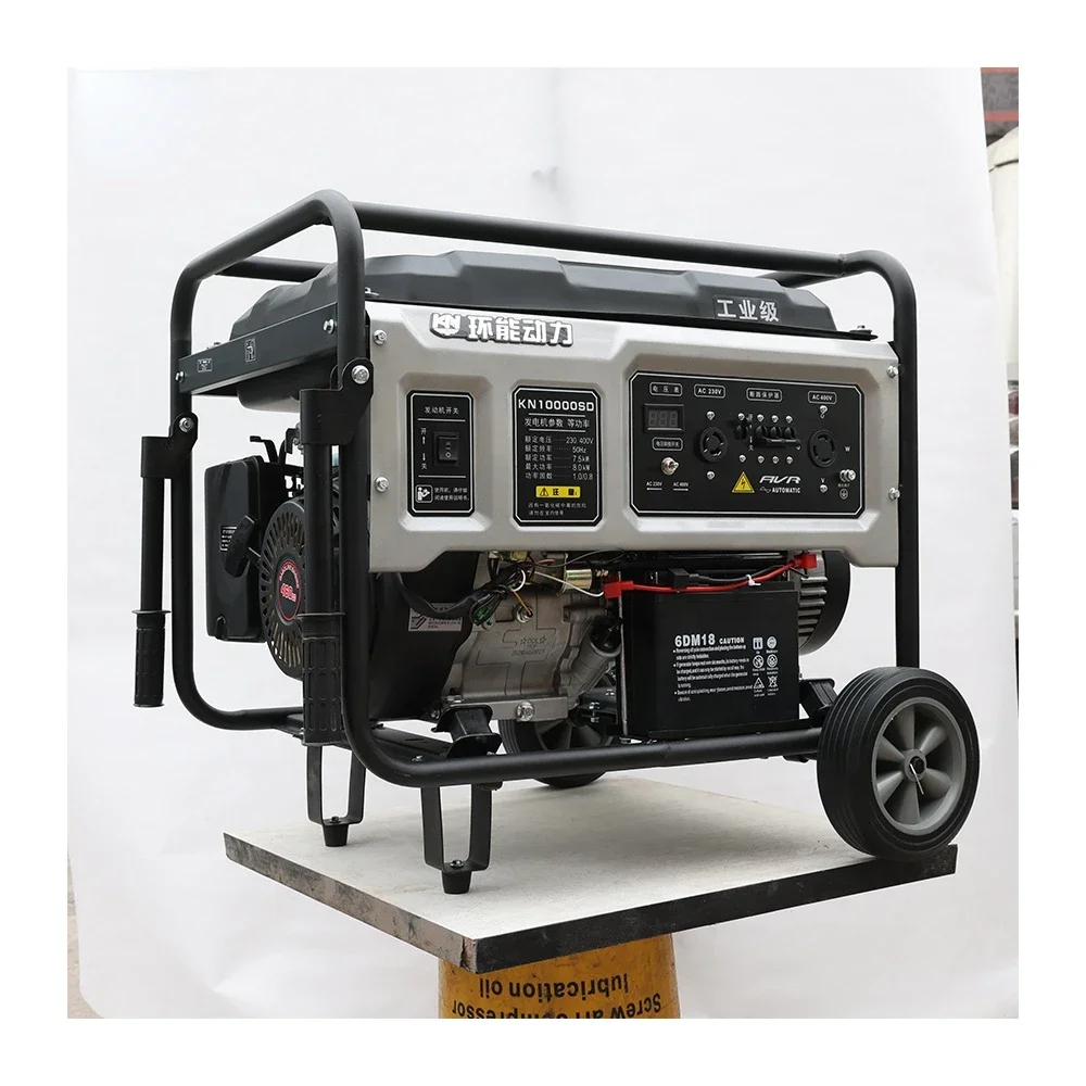 Household/220V AVR 380V 10kva Electric 4 Pole 3 Phase Gasoline Generator Three Phase 7000 Watt Gasoline Lamp Generator