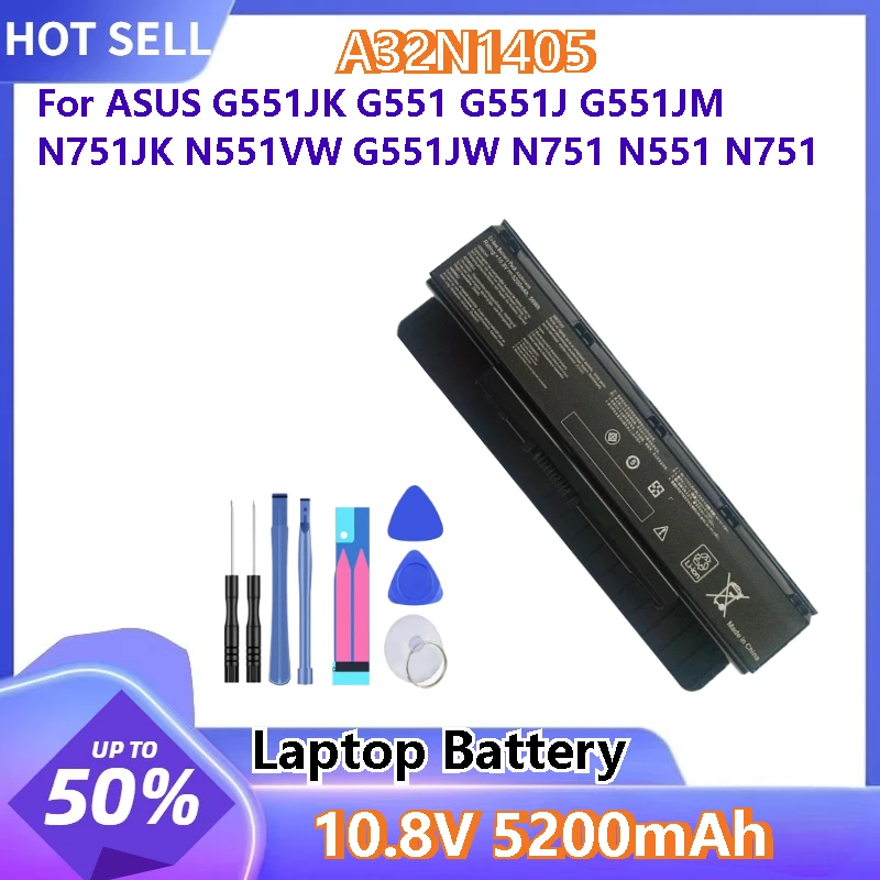 

A32LI9H A32N1405 A32N14O5 Аккумулятор для ноутбука ASUS G551JK G551 G551J G551JM N751JK N551VW G551JW N751 N551 N751 + инструменты