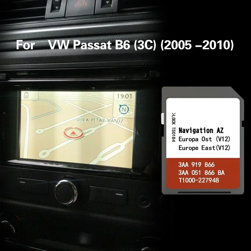 

East OST Europe for VW Passat B6 (3C) (2005 -2010) Sat NAV Map Memory Card