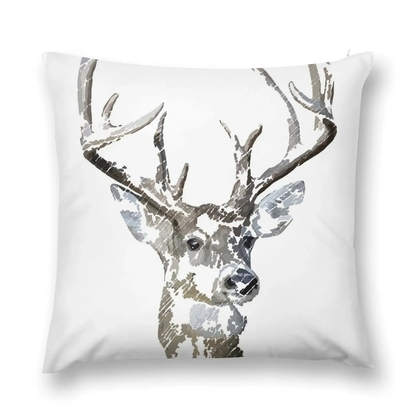 Whitetail deer or elk trophy buck distressed art Throw Pillow Sofa Cushions Cover Sofa Cushions pillow