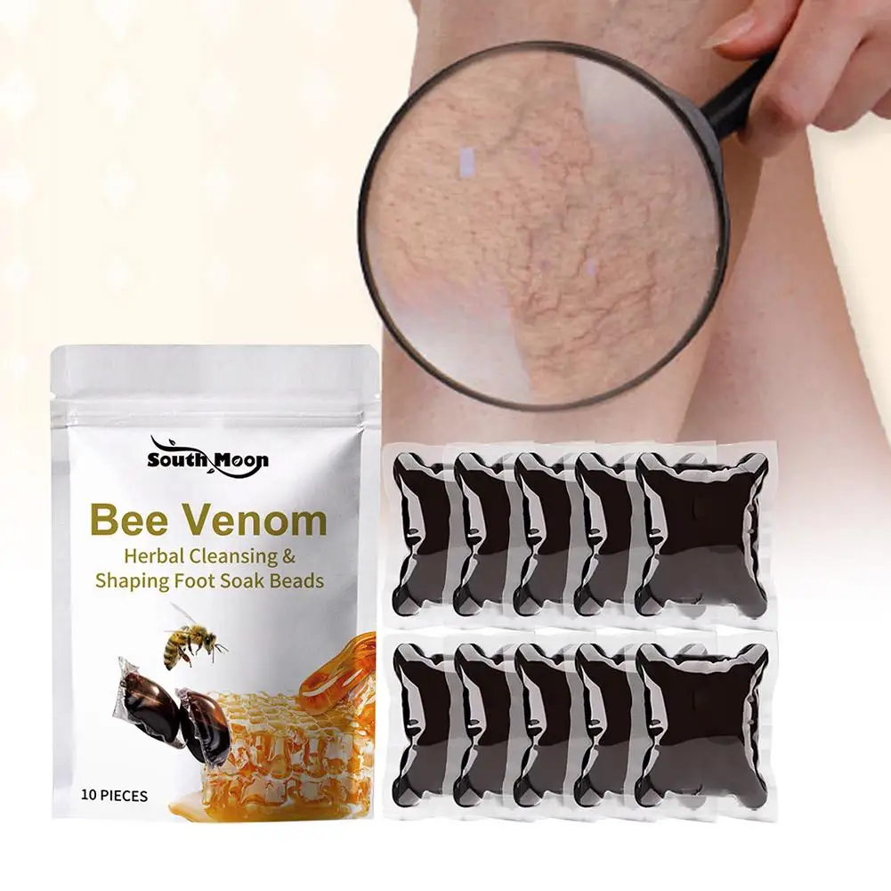 Natural Bee Lymphatic Drainage Foot Soak Gel Beads To Remove Odor Improve Skin Detoxification Bath Powder Detox Slimming