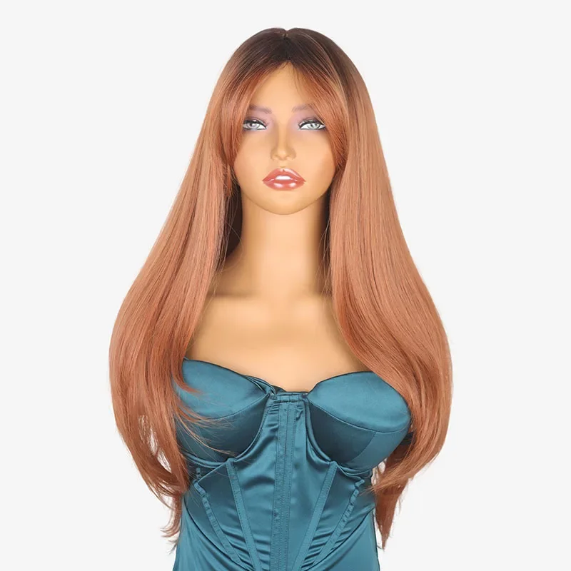 

Synthetic Wig women Long Straight Hair Brown Daily Cosplay Party European American African Fashion Wigs