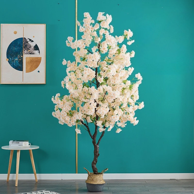 Imagen 7: Árbol de Flores de Cerezo Artificial de 50-180 cm, Plantas en Maceta para Decoración de Jardines y Hogares, Flores Artificiales en Maceta