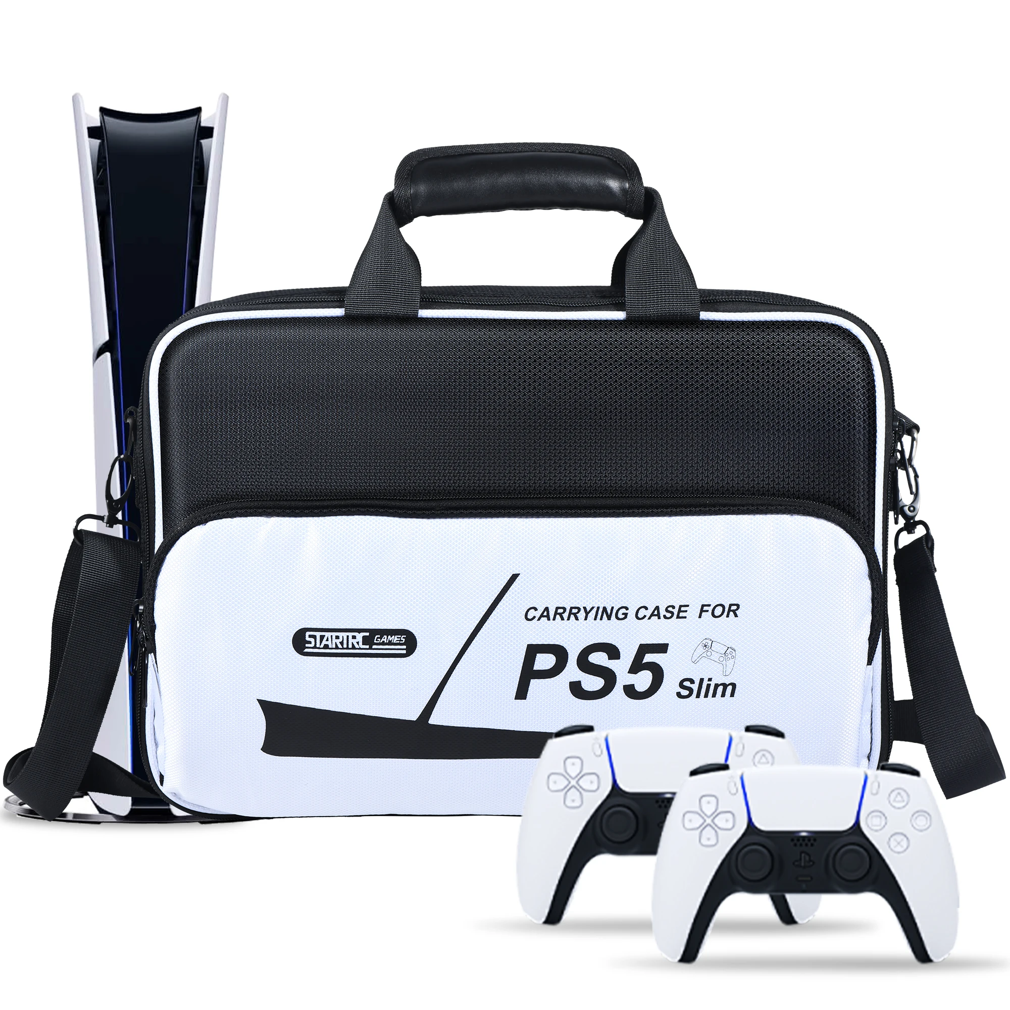 ps5-slim用キャリングケース、playstation-5-slim用トラベルケース、保護、大容量収納バッグ、ps5-slim対応