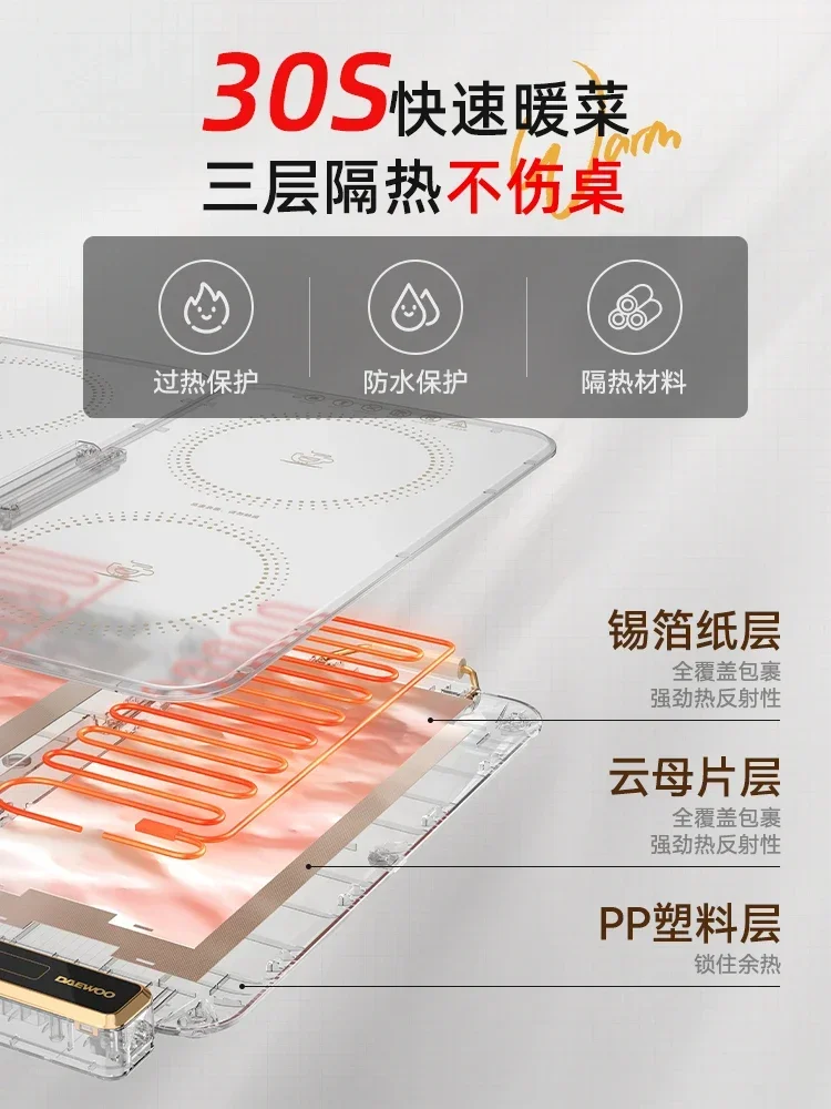 220V Electric Plate for Heating and Keeping Food and Beverages Warm