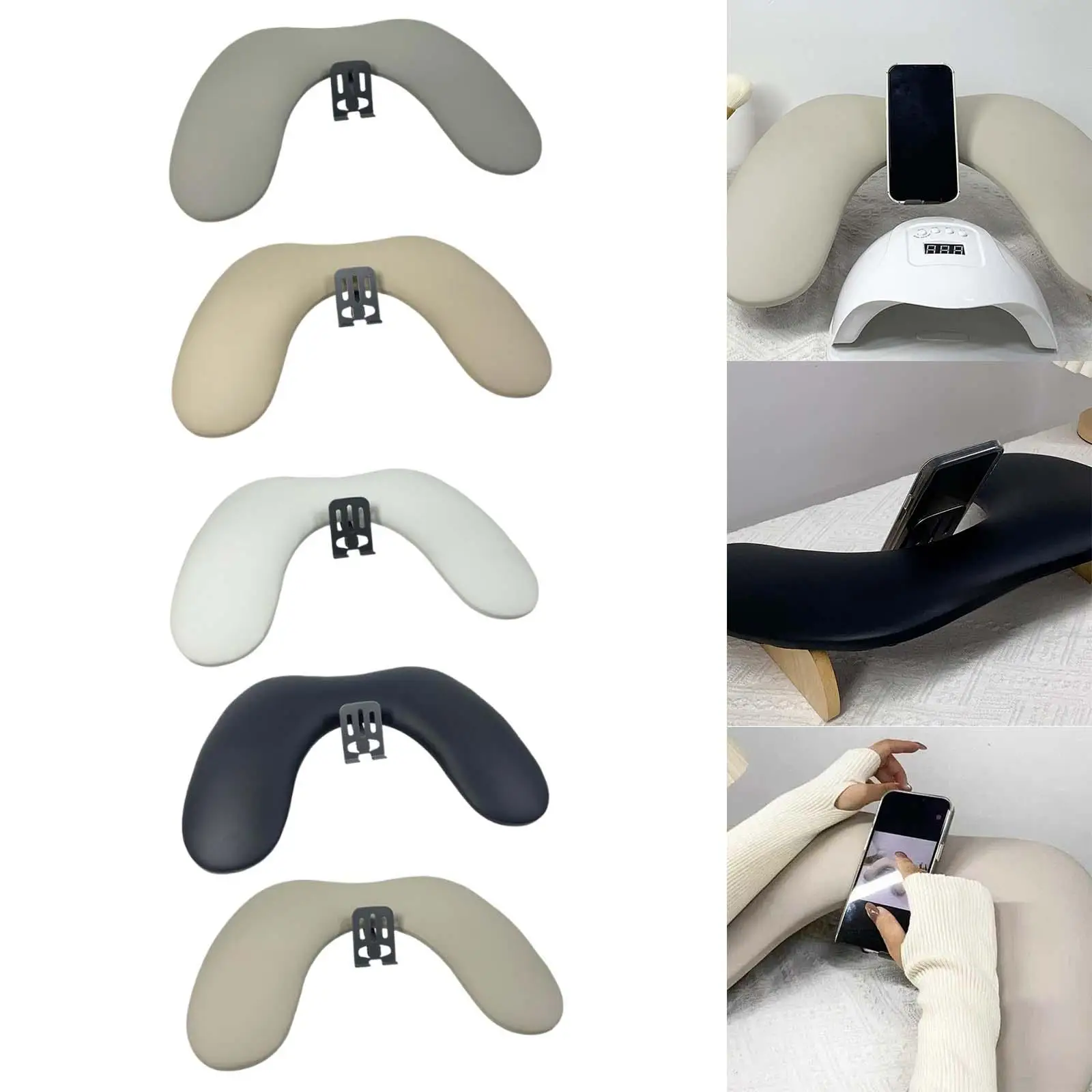 

Manicure Arm Rest with Phone Holder Station Soft Nail Arm Rest Hand Stand for Beginner Toenails Manicurists