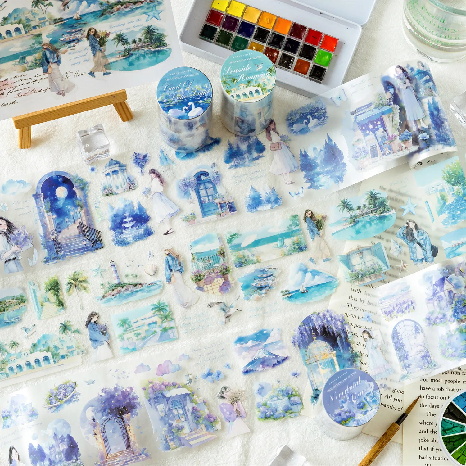 Card Lover 70mm*2m Roll [Dream Reverie Series] Aesthetics Journal Masking Tape Surface PET Washi Tape Material Scrapbook Kit