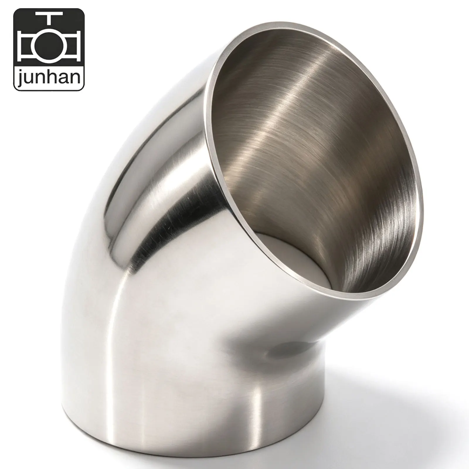 304 316L Stainless Steel Sanitary 45 Degree Butt Weld Elbow Mirror Polished Pipe Fitting OD 19-102mm Food Beverage Pharma