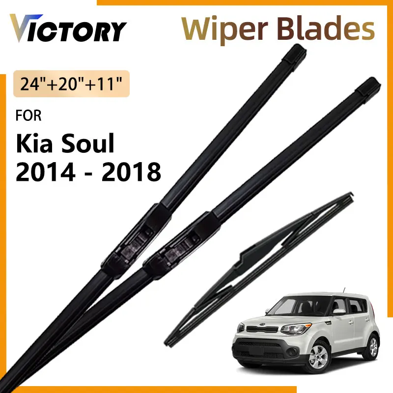 Car Front Rear Wiper Blades For Kia Soul EV PS MK2 2014 - 2018 2017 2016 2015 Accessories Windshield Windscreen Window Brushes