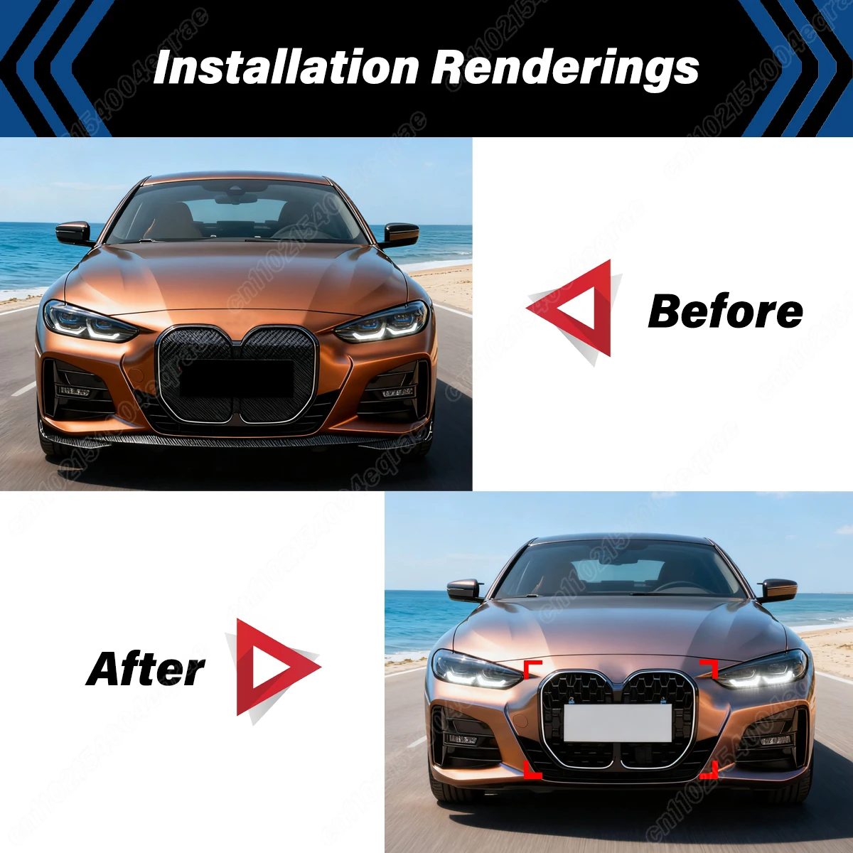 ل BMW 4-Series G22 2 أبواب (420i/430i/435i/M440i) 2020 2021 2022 2023 2024 2025 النيزك نمط مصباح ليد الجبهة شبكة المبرد