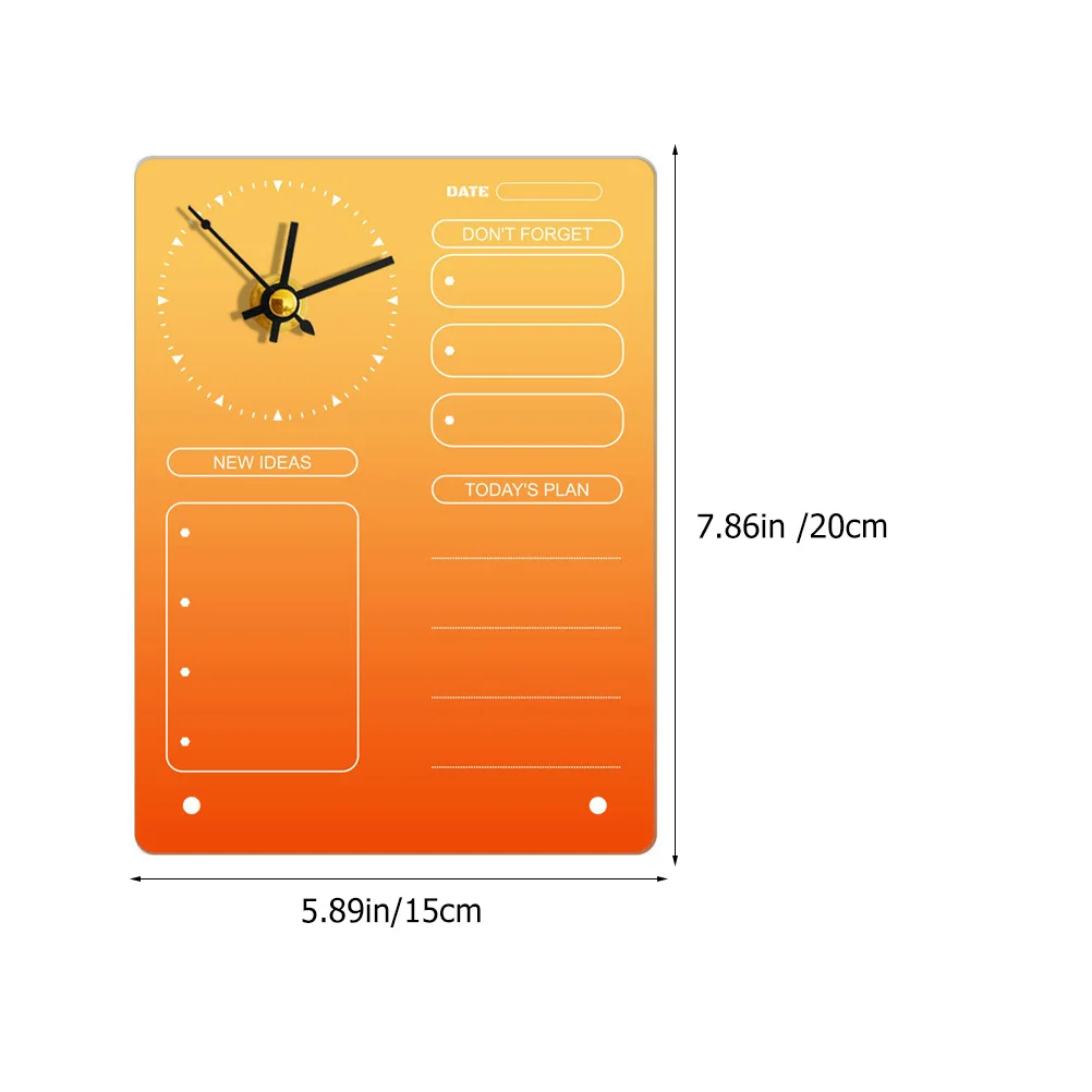 مجموعة واحدة من لوحة مذكرة أكريليك مع لوحة مخططة لسطح المكتب متعددة الوظائف على مدار الساعة لإدارة الوقت في المكتب والمنزل وطاولة المسح الجاف #6
