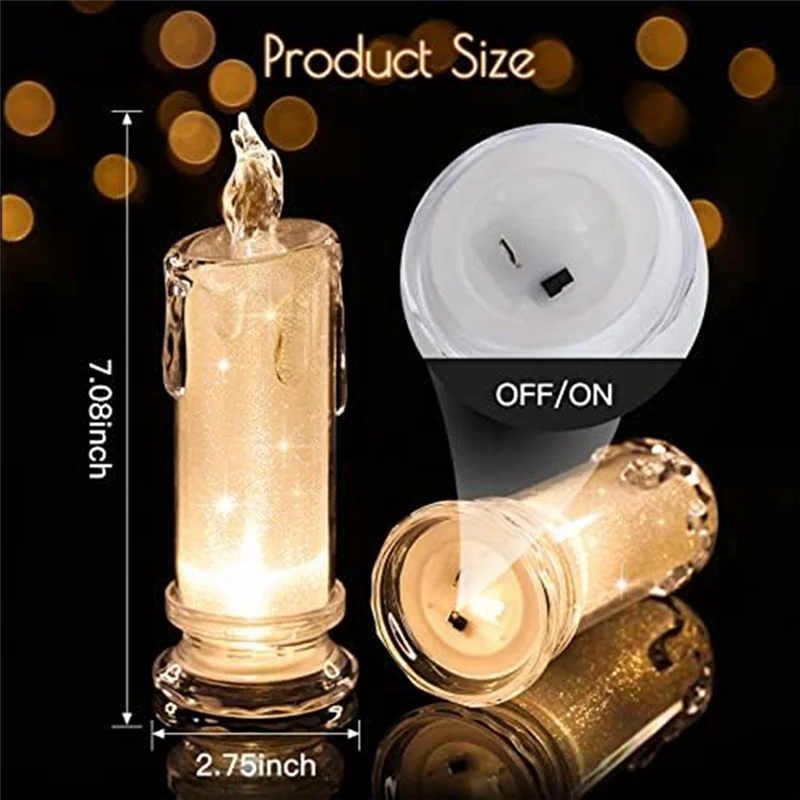 COFA-4PCS Velas LED sem chama, velas de pilar de folga LED, bateria incluída, decoração para Halloween Natal durável