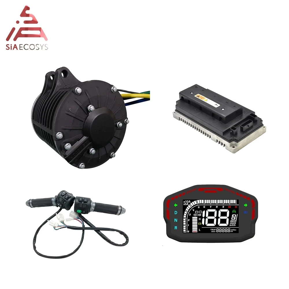QS138 3000W V2 mid Drive Motor Power Train 72V 100KPH with Motor Controller Belt/Sprocket Type for E-Motorcycle Conversion Kit