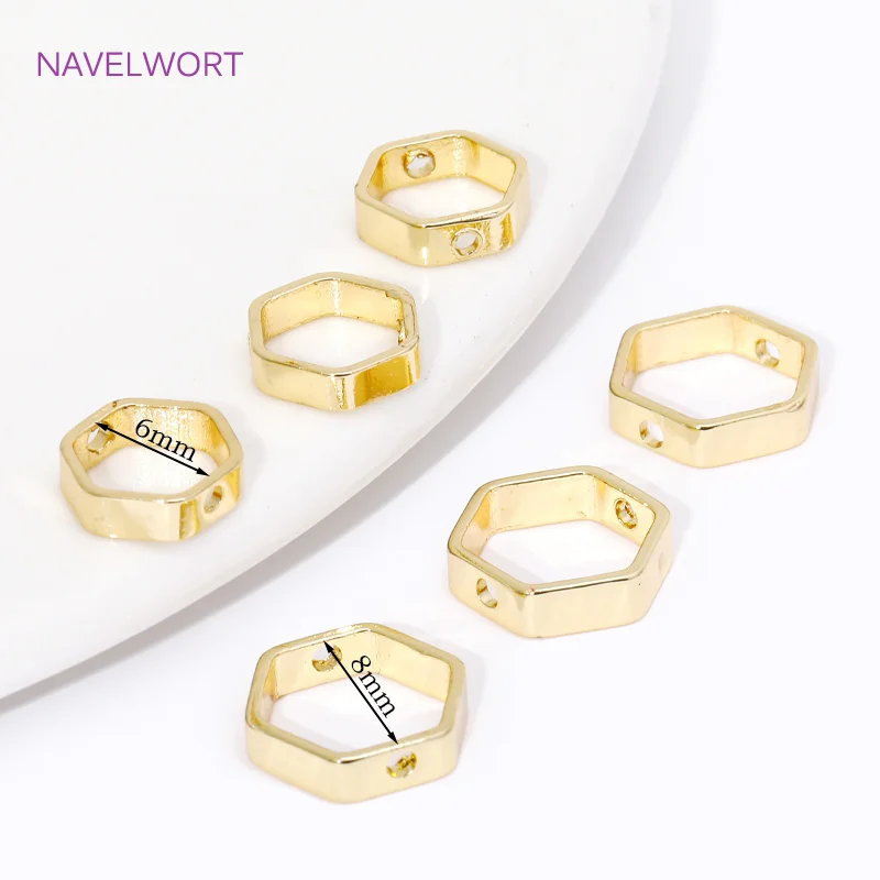 14K/18K إطارات حبة مطلية بالذهب ، إطار مربع الخرز فاصل موصلات DIY بها بنفسك مستلزمات صناعة المجوهرات ، أساور اكسسوارات