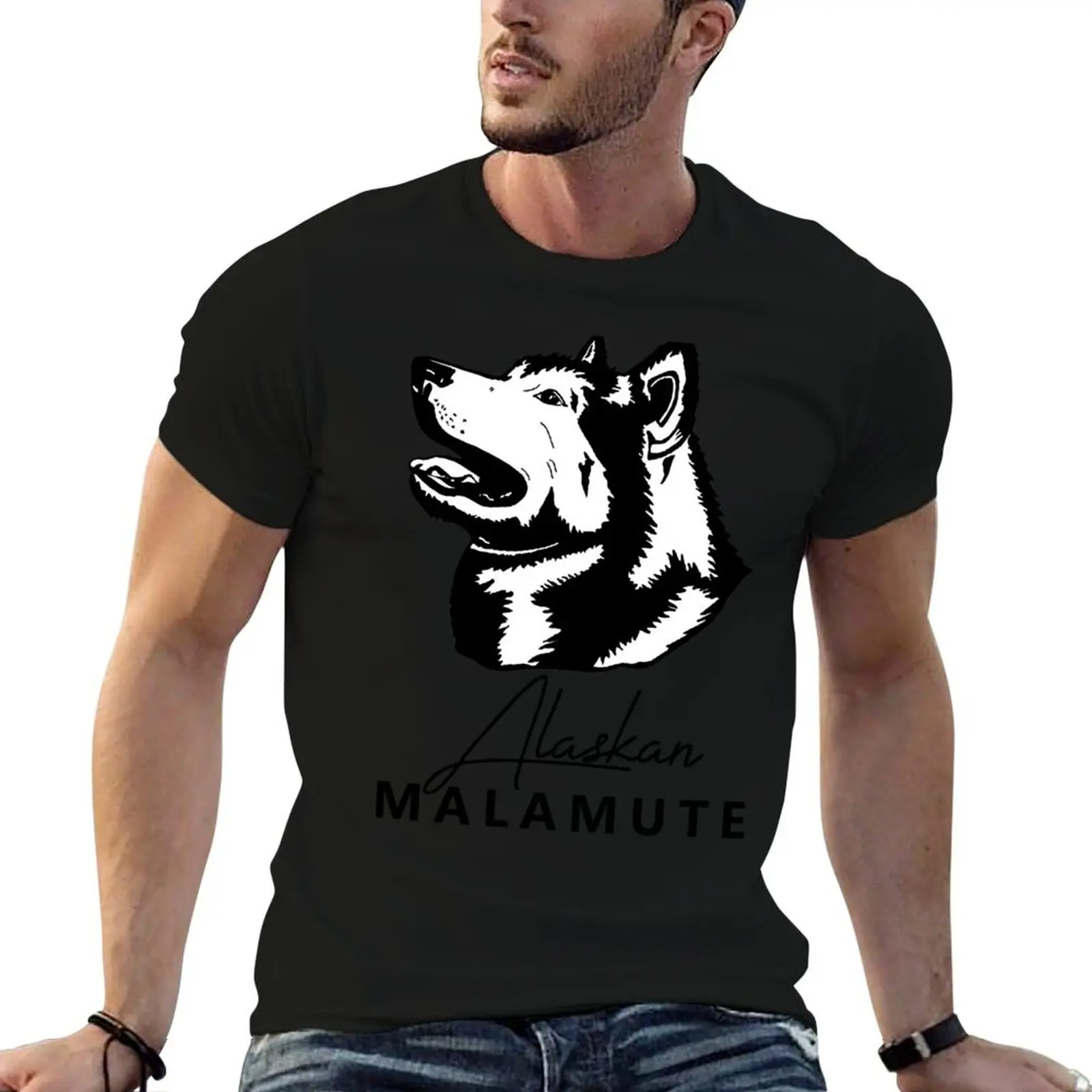 

Alaskan Malamute Headstudy T-Shirt rapper graphic tees cheap stuff vintage black t-shirts for men