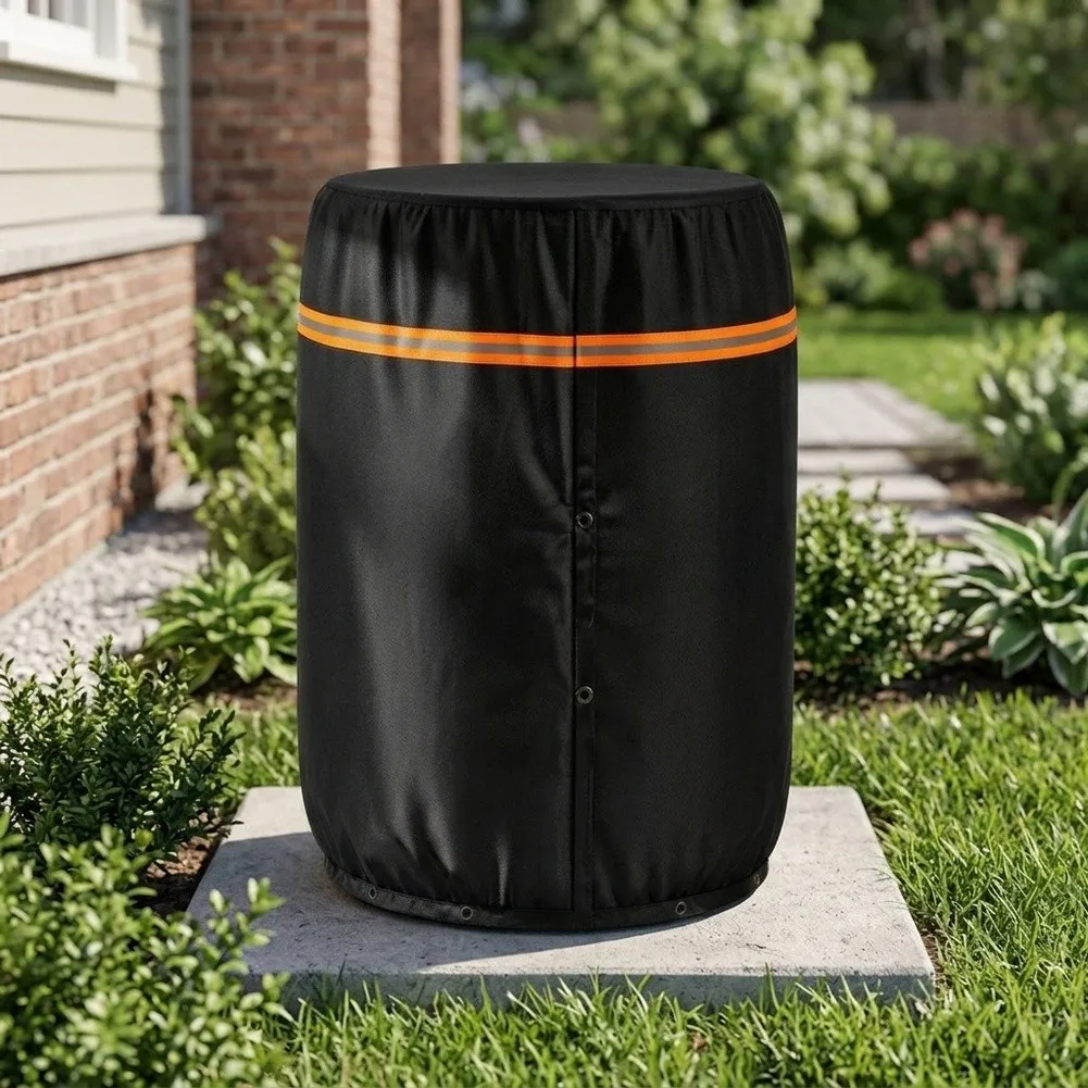 Waterproof Outdoor Air Compressor Cover 61x81cm Black Dust Cover for Pressure Tank Weather Resistant Insulated