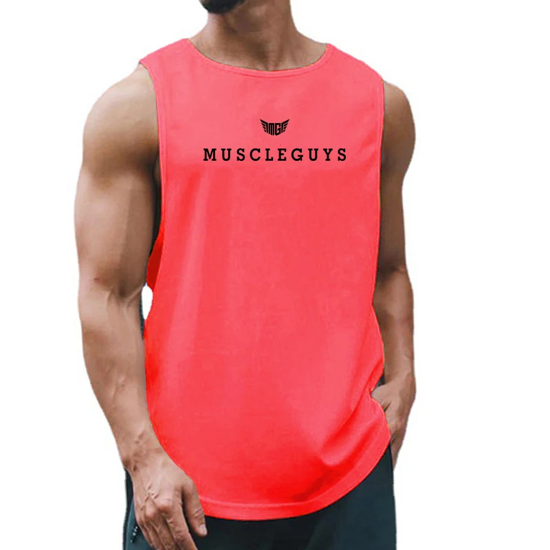 Muscleguys Brand Gym Tank Top Mens Quick Dry Bodybuilding Stringer Singlets Mesh Sleeveless Shirt Summer Quick Dry Running Vests