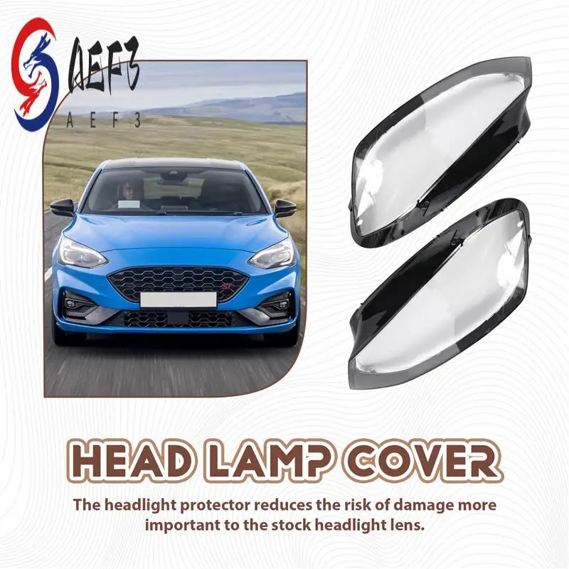 

AEF3-2Pcs Car Clear Headlight Lens Cover Replacement Headlight Cover For Golf 7 Mk7 2014 2015 2016 2017