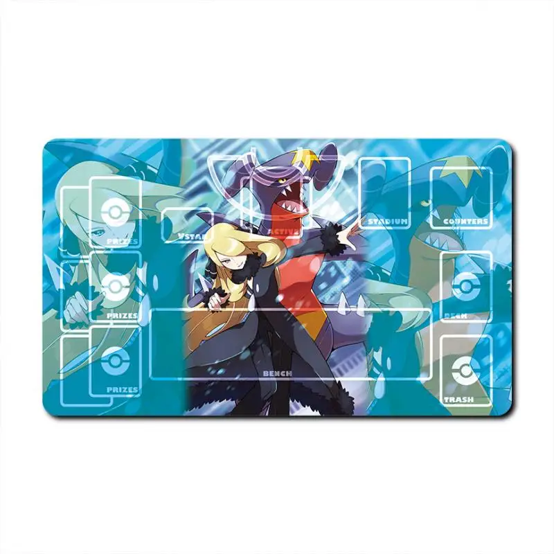 Pokemon Self Made 60X35Cm Card Mat Charizard Cynthia Garchomp Ptcg Dedicated Game Single Player Battle Anime Characters Card Pad