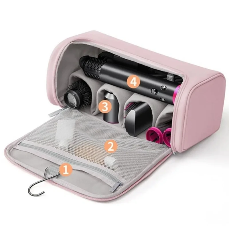 Caja de secador de pelo con gancho portátil, bolsa de herramientas de peluquería antideslizante, bolsa de almacenamiento de gran capacidad impermeable