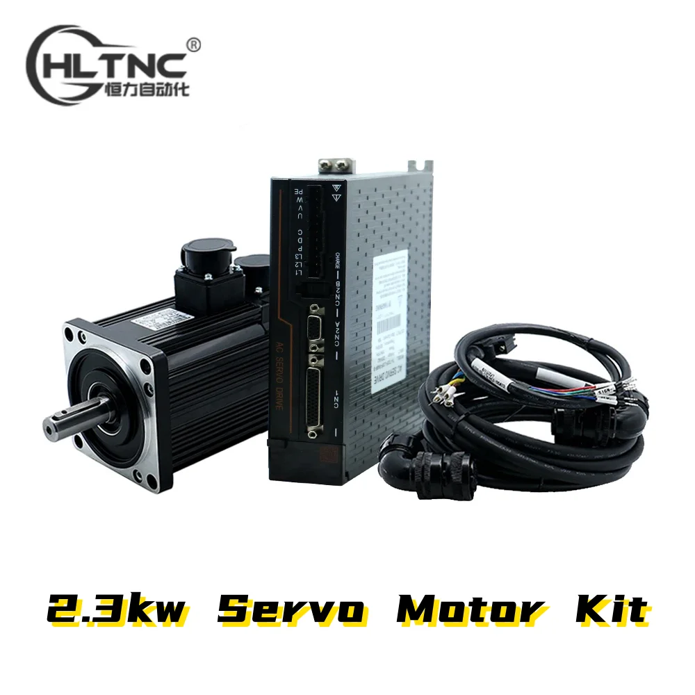 HLTNC 130ST-M15015 With T3DF RS485 Driver 2.3KW 220V AC Servo Motor Kit With Brake 1500 RPM 15Nm Torque For CNC Machine