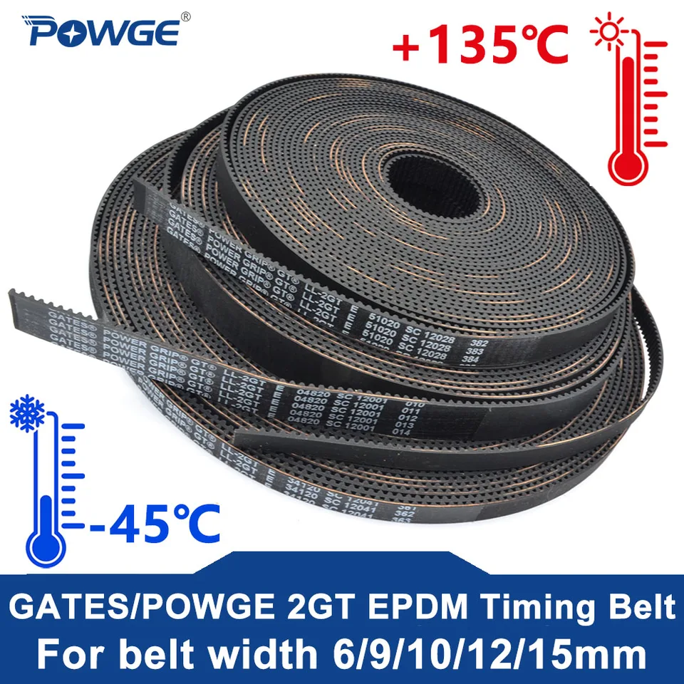 POWGE GATES GT LL-2GT E 2GT EPDM Open Synchronous Timing belt