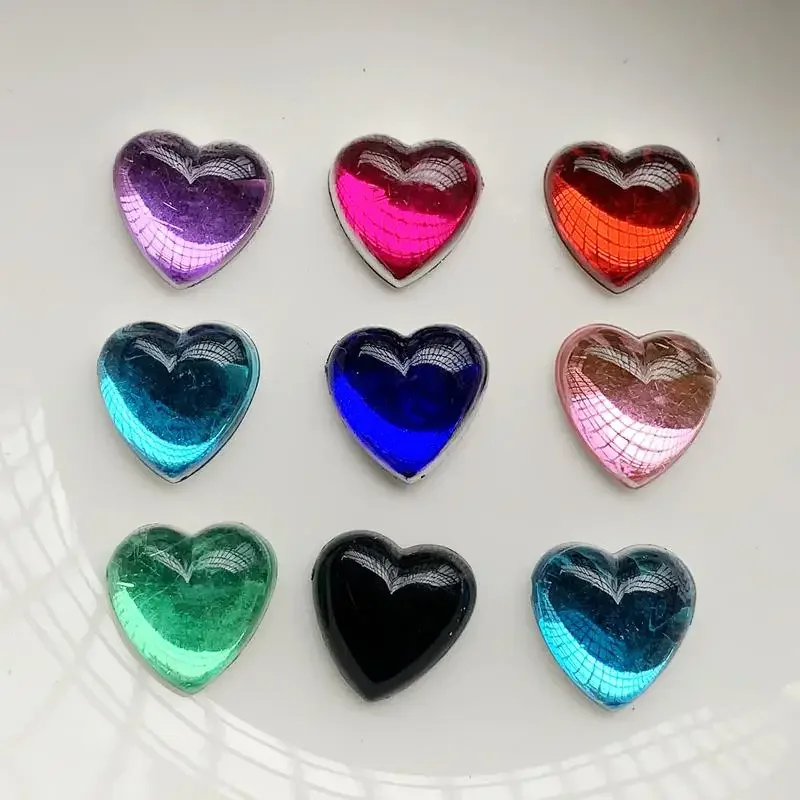 6mm&8mm&10mm& 12mm&14mmn Heart-shaped rhinestone flat back DIY jewelry making accessories nail art decorations