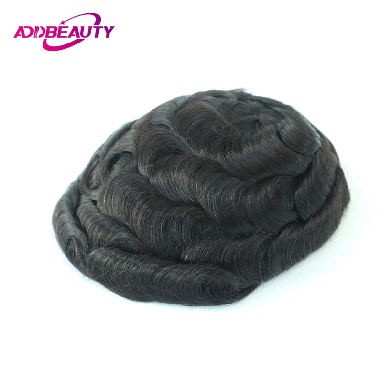 Man Toupee MONO NPU วิกผมผมมนุษย์อินเดียผมมนุษย์ตรง WAVE Men Capillary Prosthesis Hairpiece ธรรมชาติสี