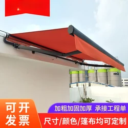 Thickened awning folding telescopic hand crank shrinking awning villa outdoor balcony courtyard façade awning