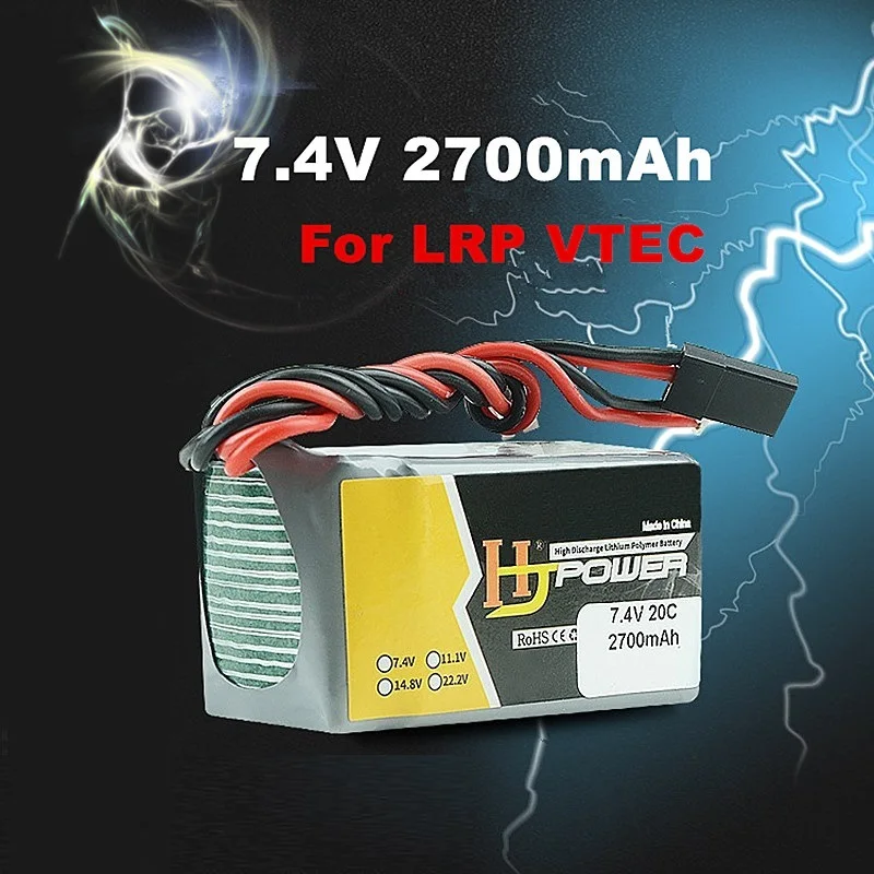 

Аккумулятор Lipo 2S 7,4 В 2700 мАч 20C для LRP VTEC, запасные части для радиоуправляемого грузовика, mp93 mp10, аккумулятор приемника с разъемом Futaba JR